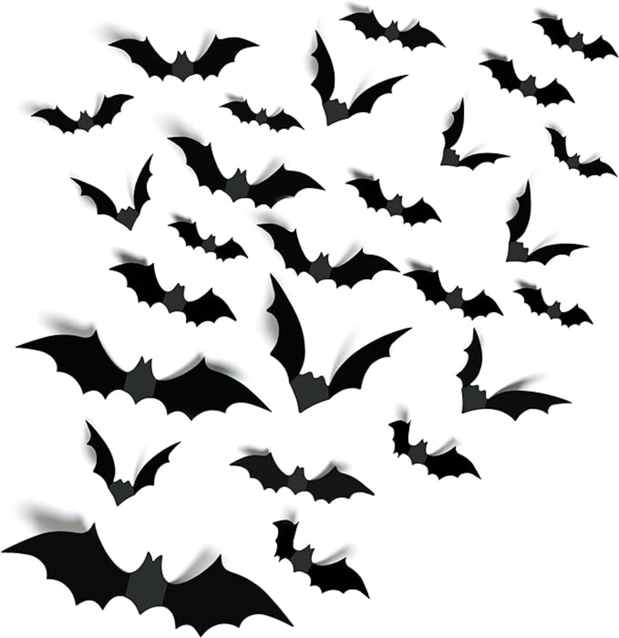 Halloween Party Supplies Hallween Decorations Bats Wall Decor 140PCS Realistic PVC 3D Black Scary Bat Sticker for Creepy Home Decor Halloween Party Decorations DIY Wall Decal Bathroom Indoor Halloween